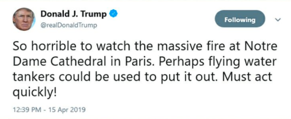 Trump Notre Dame Tweet